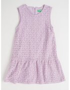 United Colors Of Benetton Rochie din dantela cu terminatie cu volane - Lila pal