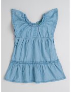 United Colors Of Benetton Rochie stratificata din material chambray - Albastru prafuit