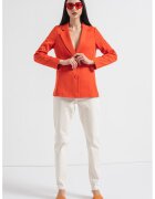 United Colors Of Benetton Sacou din amestec de bumbac cu revere decupate - Portocaliu mandarina