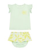 United Colors Of Benetton Set tricou si pantaloni scurti fete 3O7SAK015 - Bumbac - Verde