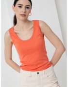 United Colors Of Benetton Top cambrat cu decolteu rotund - Portocaliu mandarina