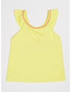 United Colors Of Benetton Top cu volane cu broderie - Roz somon/Verde fistic