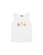 United Colors Of Benetton Top pentru fete 3I1XGH012 - Bumbac - Alb - Alb