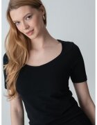 United Colors Of Benetton Tricou cambrat cu model uni - Negru