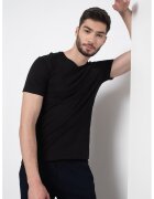 United Colors Of Benetton Tricou cu decolteu in V - Negru