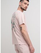 United Colors Of Benetton Tricou cu decolteu la baza gatului si imprimeu - Verde/Roz pastel