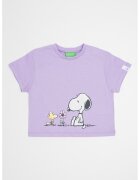 United Colors Of Benetton Tricou cu decolteu la baza gatului si Peanuts - Alb/Lila