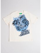 United Colors Of Benetton Tricou cu imprimeu cu desene - Alb fildes/Albastru inchis