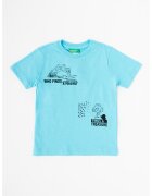 United Colors Of Benetton Tricou cu imprimeu cu desene - Albastru aquamarin