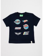 United Colors Of Benetton Tricou cu imprimeu Hot Wheels - Alb/Portocaliu/Albastru ultramarin