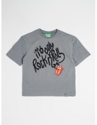 United Colors Of Benetton Tricou cu imprimeu si decolteu la baza gatului - Rosu/Negru/Gri inchis
