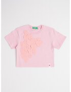 United Colors Of Benetton Tricou de bumbac cu decolteu la baza gatului - Roz