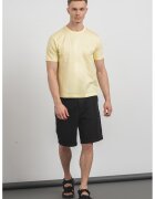 United Colors Of Benetton Tricou de bumbac cu decolteu la baza gatului si logo discret - Galben deschis