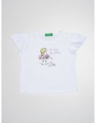 United Colors Of Benetton Tricou de bumbac cu imprimeu grafic - Alb/Argintiu