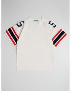 United Colors Of Benetton Tricou de bumbac cu imprimeu text - Rosu/Albastru ultramarin/Galben pal