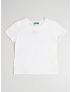 United Colors Of Benetton Tricou din amestec de bumbac cu detalii brodate - Alb optic
