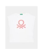 United Colors Of Benetton Tricou fete - 302095278 - Bumbac - Alb - Alb