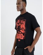 United Colors Of Benetton Tricou lejer cu imprimeu text frontal - Negru/Coral