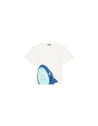 United Colors Of Benetton Tricou pentru baieti 3I1XG10JL - Bumbac organic - Ecru - Ecru
