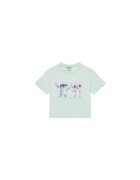 United Colors Of Benetton Tricou pentru fete 35RYC10MV - Bumbac organic - Verde - Verde