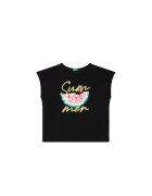 United Colors Of Benetton Tricou pentru fete 3I1XC10P0 - Bumbac organic - Negru - Negru