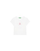 United Colors Of Benetton Tricou pentru fete 3I1XG10HU - Bumbac - Alb - Alb