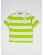 United Colors Of Benetton Tricou polo cu model in dungi - Alb/Verde lime
