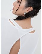United Colors Of Benetton Tricou supradimensionat cu decupaje pe partea din spate - Alb optic