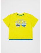 United Colors Of Benetton Tricou supradimensionat din bumbac - Alb/Albastru royal/Verde fistic