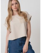 United Colors Of Benetton Tricou uni cu buzunar brodat aplicat - Bej