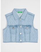 United Colors Of Benetton Vesta crop din denim - Albastru pastel