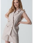United Colors Of Benetton Vesta cu doua randuri de nasturi si model in dungi - Bej