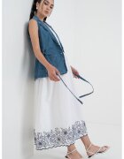 United Colors Of Benetton Vesta din chambray cu cordon - Albastru inchis