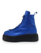 unudoitrei Ghete flatform din piele cu sireturi - Negru/Albastru royal