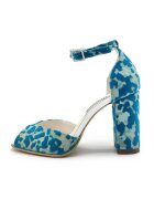 unudoitrei Sandale de piele intoarsa cu model - Turcoaz