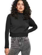 Urban Classics Bluza crop cu guler scurt - Negru