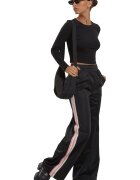 Urban Classics Bluza crop cu model uni - Negru