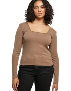 Urban Classics Bluza cu decolteu patrat - Maro