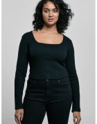 Urban Classics Bluza cu decolteu patrat - Negru