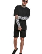 Urban Classics Bluza cu model 2in1 si maneci cazute - Negru