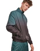 Urban Classics Bluza de trening cu decolteu cu fermoar scurt - Negru/Albastru petrol