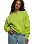 Urban Classics Bluza de trening cu decolteu in V si maneci cazute - Verde lime