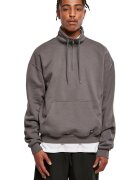 Urban Classics Bluza de trening din bumbac organic cu fermoar si buzunar kangaroo - Gri inchis