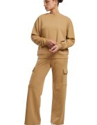Urban Classics Bluza de trening lejera cu maneci cazute - Bej