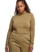 Urban Classics Bluza din amestec de bumbac organic cu guler inalt - Verde masliniu