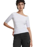 Urban Classics Bluza slim fit cu decolteu asimetric - Alb optic