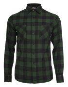 Urban Classics Camasa regular-fit din flanel cu model in carouri - Negru/Verde inchis