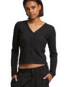 Urban Classics Cardigan ci nasturi si decolteu in V - Negru