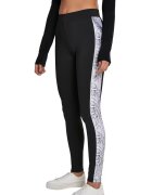 Urban Classics Colanti cu insertii cu imprimeu piele de sarpe - Alb/Negru