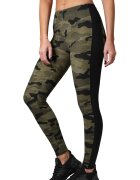 Urban Classics Colanti cu model camuflaj - Negru/Verde feriga